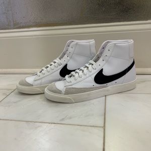 White and Black Nike Blazers